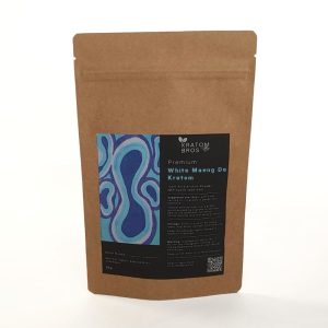 White Maeng Da Kratom Powder by Kratom Bros premium Indonesian white vein kratom 50g pouch