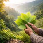 White vein kratom leaves Indonesia morning harvest fresh Mitragyna speciosa Kratom Bros